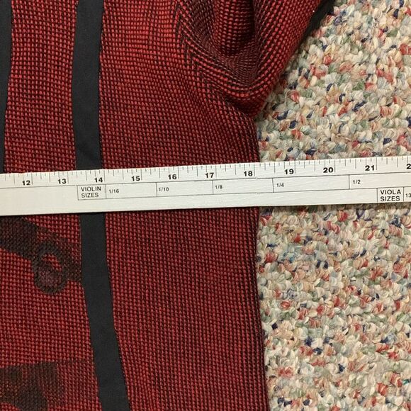 Jaskar Art To Wear Unique Red Black Cotton Blend Asymmetrical Tunic Top Size M - Picture 13 of 15